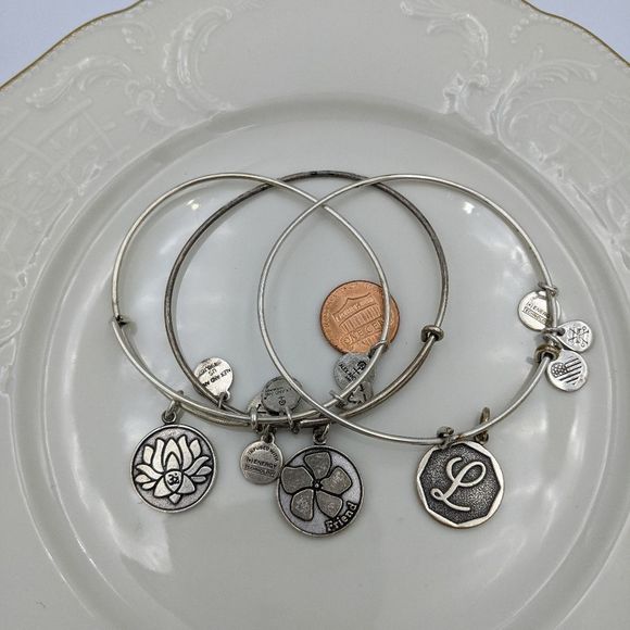 Alex and Ani Rafaleian Silver Set of 3 Bracelets - Picture 2 of 13